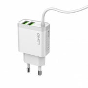 LDNIO A321 3.1A DUAL USB PORTS FAST CHARGE + MICRO USB CABLE MOBILE CHARGER