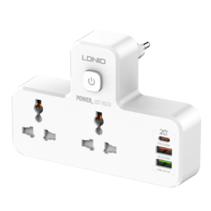 LDNIO Power Strip 2 Port with 2 USB and 1 USB-C PD & QC3.0 EU (SC2311) ORIGINAL– White